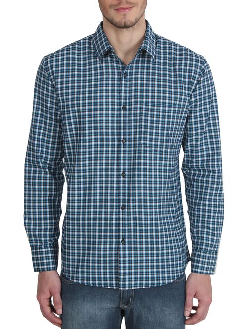 blue cotton casual shirt - 12326858 - Very Small Image - 1