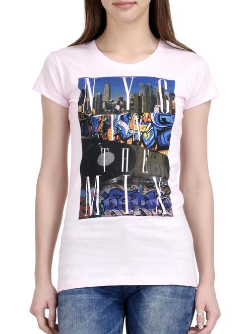 light pink printed cotton regular tee - 12326995 - Very Small Image - 1