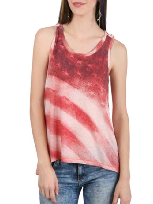 red printed cotton regular top - 12330697 - Very Small Image - 1