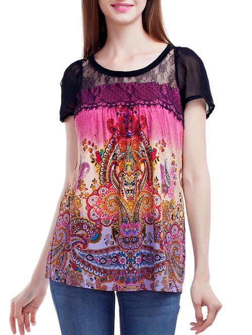 multicolored printed rayon regular top - 12330736 - Very Small Image - 1