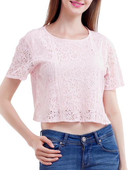 light pink cotton regular top - 12330739 - Very Small Image - 1