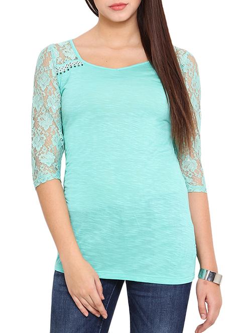 sea green viscose regular top - 12331290 - Very Small Image - 1