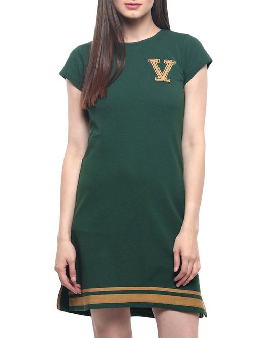 dark green cotton dress - 12334863 - Very Small Image - 1