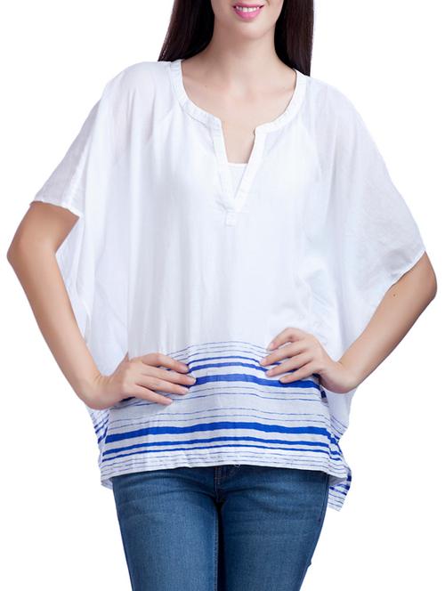 white striped cotton regular top - 12336183 - Very Small Image - 1