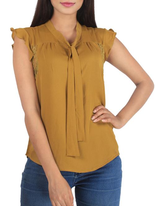 yellow polyester regular top - 12336202 - Very Small Image - 1