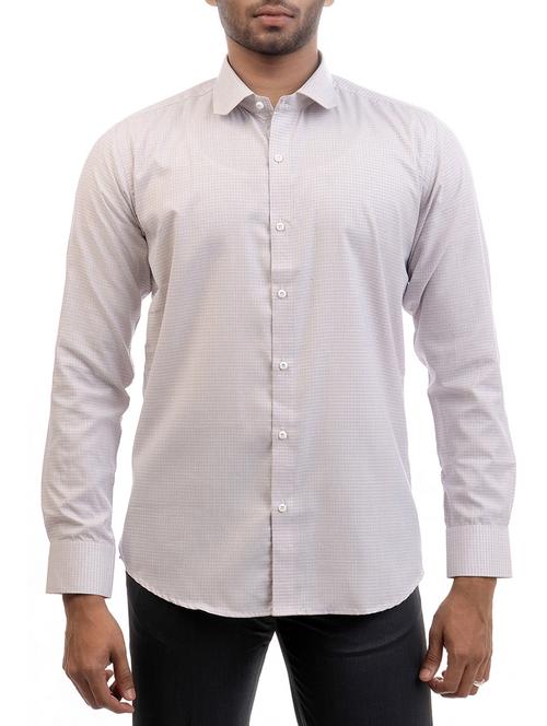 white cotton checked casual shirt - 12337112 - Very Small Image - 1