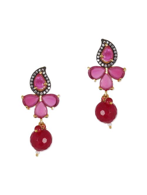 red brass drop earrings - 12338655 - Very Small Image - 1