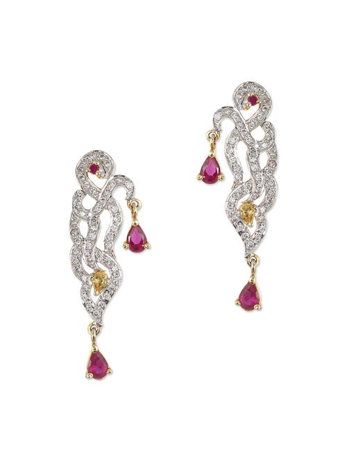 red silver drop earrings - 12338658 - Very Small Image - 1