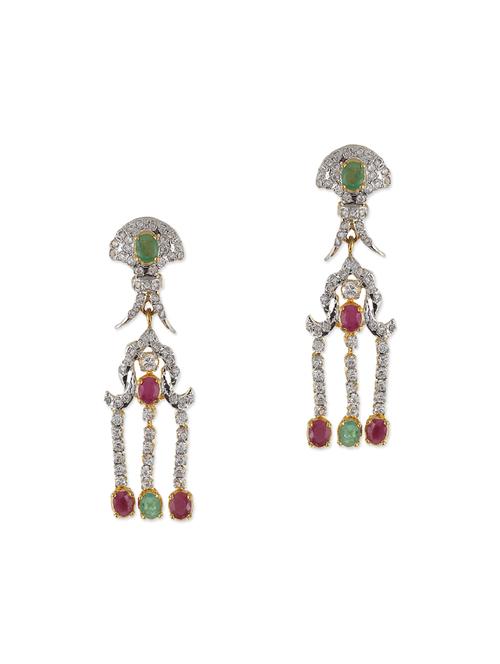 silver brass drop earrings - 12338674 - Very Small Image - 1