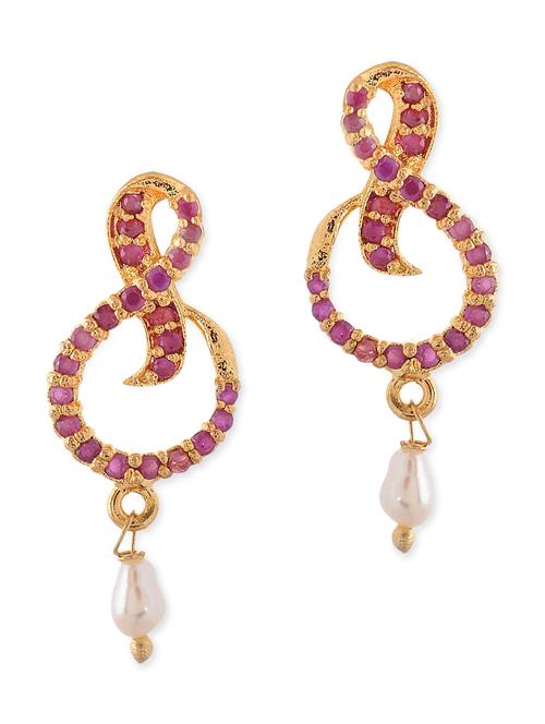 red brass drop earrings - 12338704 - Very Small Image - 1