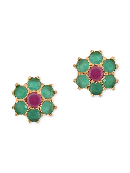 multi colored brass studs earrings - 12338705 - Very Small Image - 1