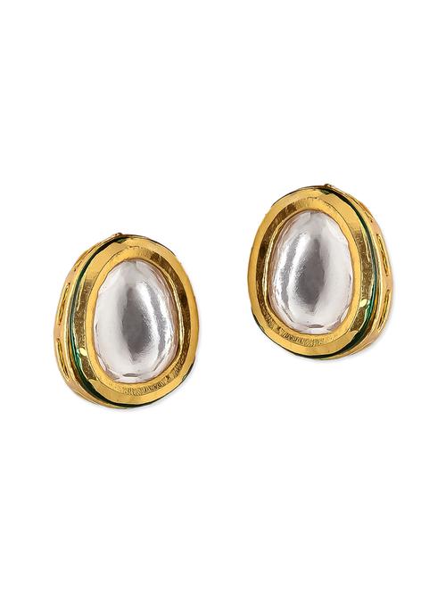 white brass studs earrings - 12338773 - Very Small Image - 1