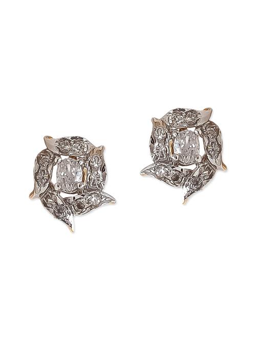 white brass studs earrings - 12338775 - Very Small Image - 1