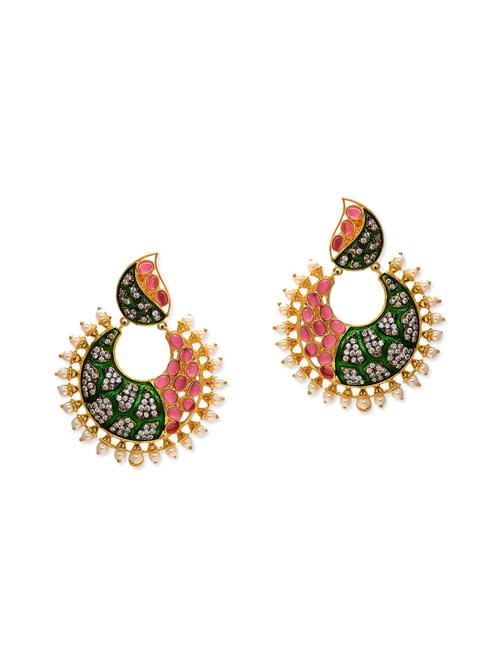 multi colored brass drop earrings - 12338795 - Very Small Image - 1
