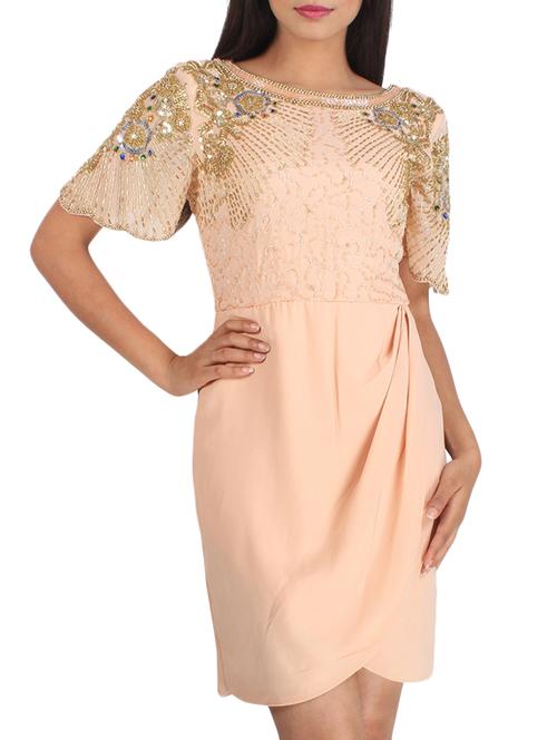 beige embellished dress - 12340236 - Very Small Image - 1