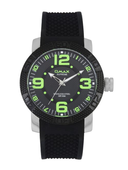 omax black dial men's watch - ss371 - 12341405 - Very Small Image - 1