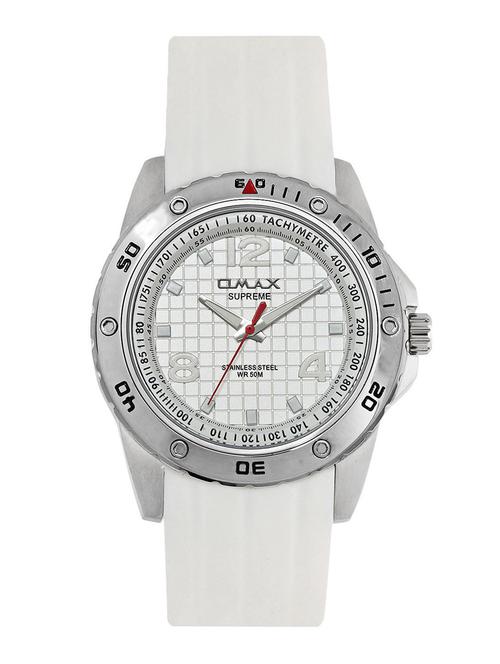 omax white dial men's watch - ss442 - 12341462 - Very Small Image - 1