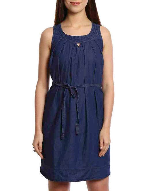 dark blue denim belted dress - 12343529 - Very Small Image - 1