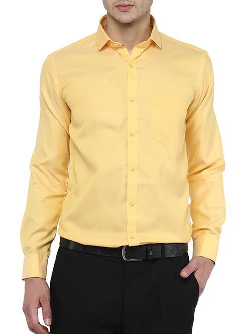 yellow cotton formal shirt - 12343963 - Very Small Image - 1
