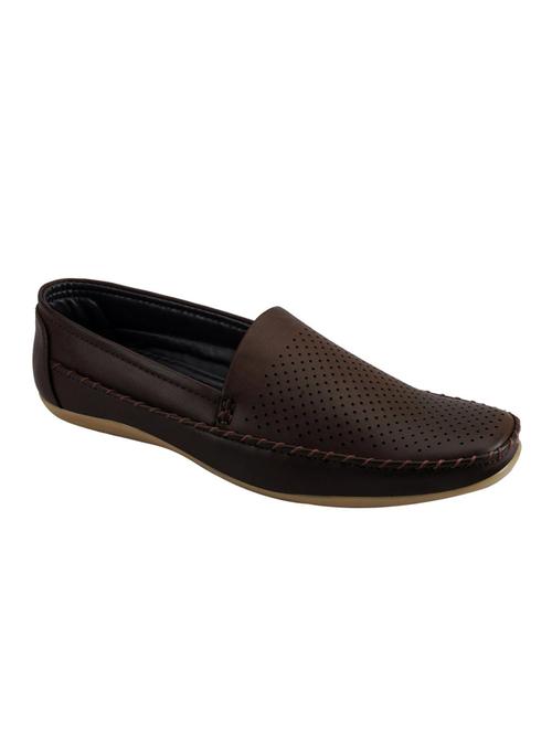 brown synthetic slip on loafers - 12344099 - Very Small Image - 1