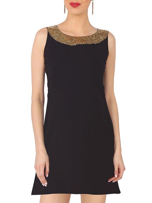 black georgette dress - 12344572 - Very Small Image - 1