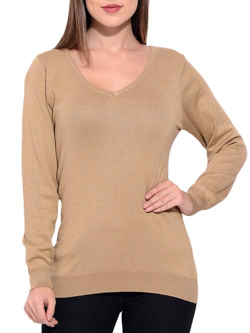 light brown viscose pullover - 12346456 - Very Small Image - 1