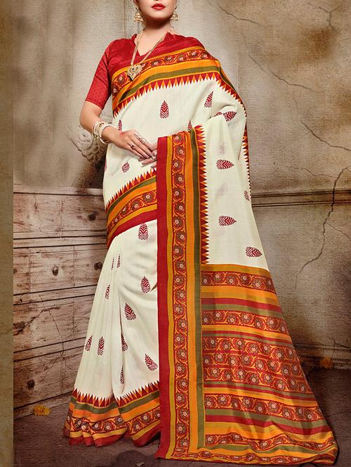 cream silk bhagalpuri saree with blouse - 12349937 - Very Small Image - 1