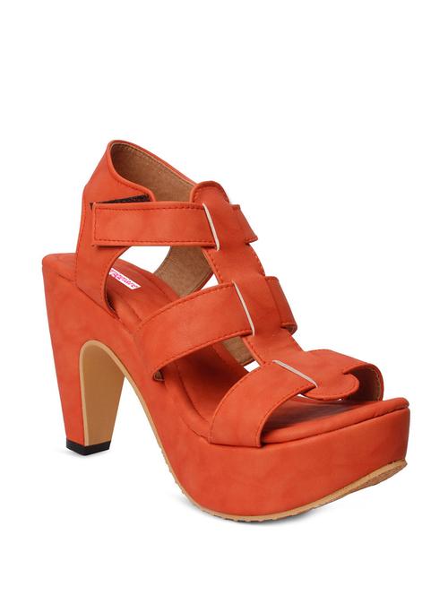 orange leatherette sandal - 12356323 - Very Small Image - 1