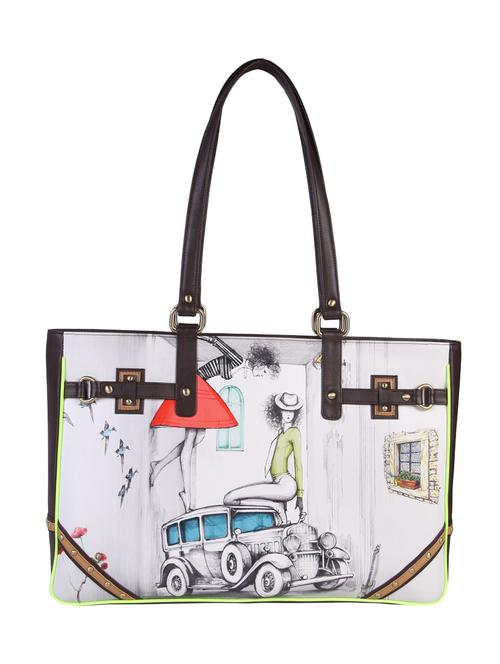 multi leatherette printed handbag - 12359587 - Very Small Image - 1