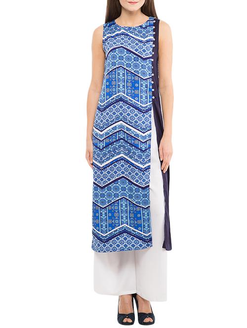blue long kurta - 12360479 - Very Small Image - 1