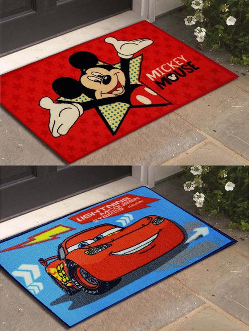 disney- athom trendz- mickey and cars - small doormat- 40x60 set of 2 door mats - 12363284 - Very Small Image - 1
