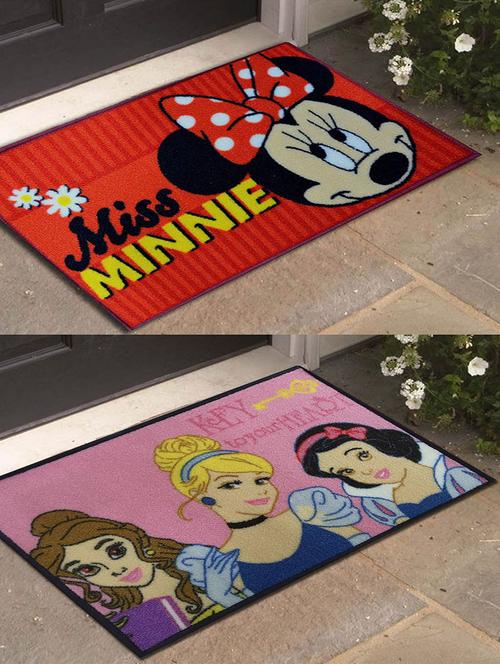 disney- athom trendz- minnie and princess- small doormat- 40x60 set of 2 door mats - 12363293 - Very Small Image - 1
