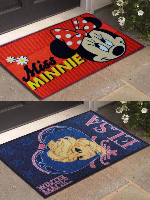 disney- athom trendz- minnie and frozen- small doormat- 40x60 set of 2 door mats - 12363294 - Very Small Image - 1
