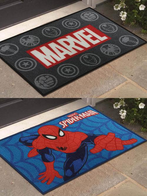 marvel- athom trendz-marvel avengers and spider- man - small doormat- 40x60 set of 2 door mats - 12363302 - Very Small Image - 1