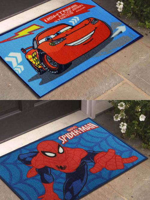 cars and spider-man - athom trendz - small doormat- 40x60 set of 2 door mats - 12363306 - Very Small Image - 1