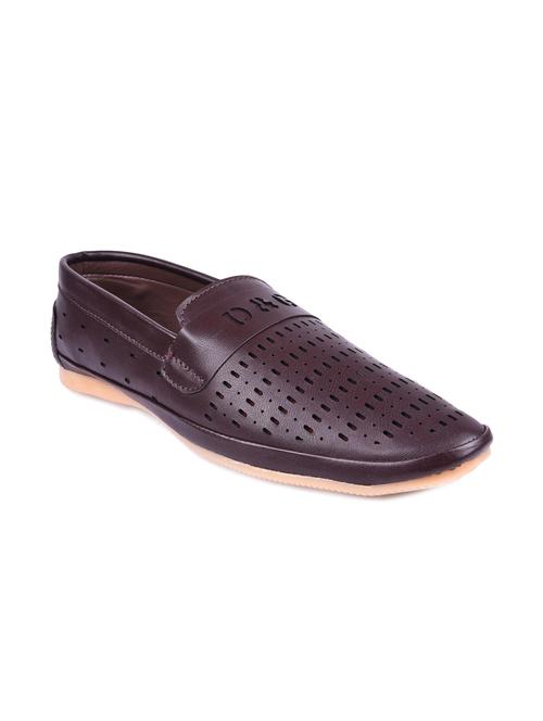 brown synthetic slip on loafers - 12365987 - Very Small Image - 1