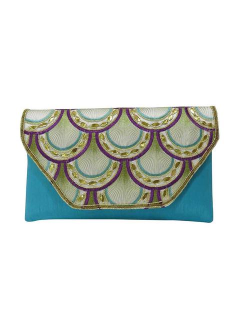 multi embellished silk clutch - 12369188 - Very Small Image - 1