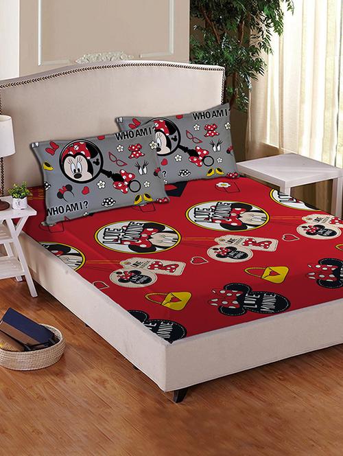 disney athom trendz minnie mouse cotton double bed sheet set - 12369887 - Very Small Image - 1
