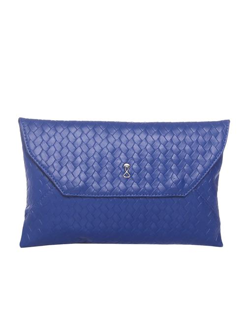 blue leatherette braided clutch - 12370176 - Very Small Image - 1