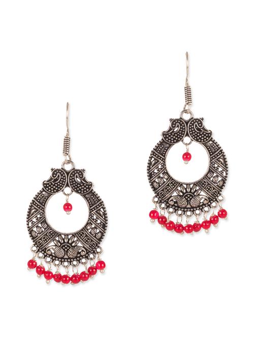red metal drop earring - 12371242 - Very Small Image - 1