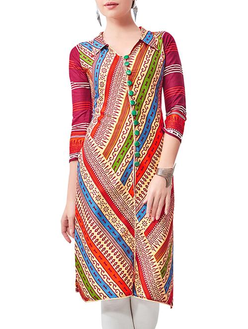 multi print straight kurta - 12372229 - Very Small Image - 1