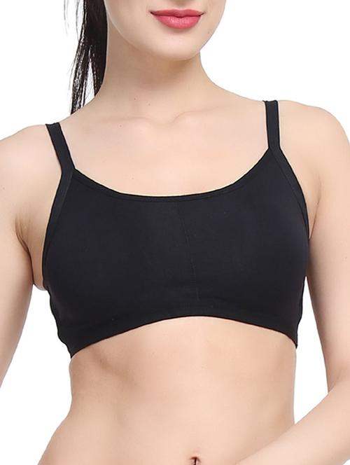 black cotton bralette - 12372257 - Very Small Image - 1