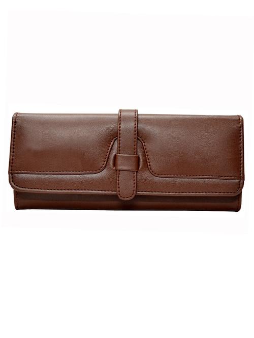 brown leatherette clutch - 12372377 - Very Small Image - 1