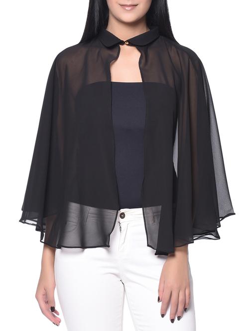 black georgette poncho - 12376978 - Very Small Image - 1