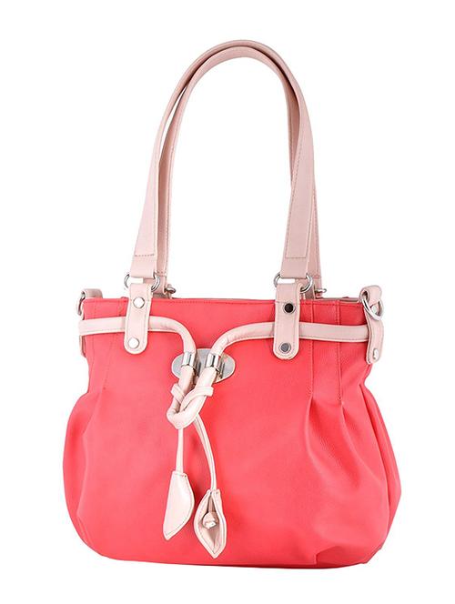 Pink leatherette handbag - 12379583 - Very Small Image - 1