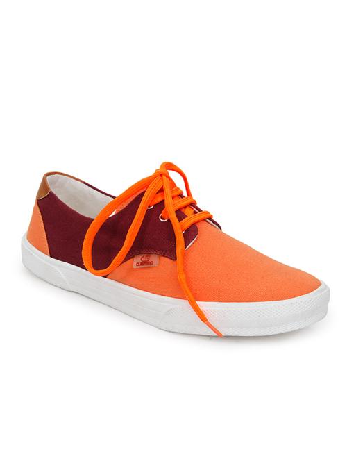 orange canvas lace up sneakers - 12383183 - Very Small Image - 1