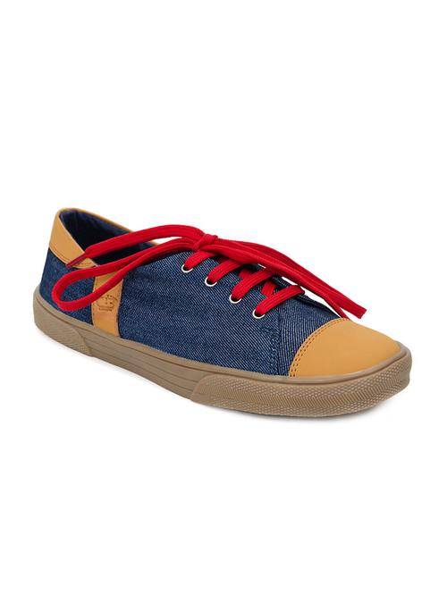 multi colored denim lace up sneakers - 12383378 - Very Small Image - 1