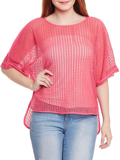 pink net asymmetric top - 12383405 - Very Small Image - 1