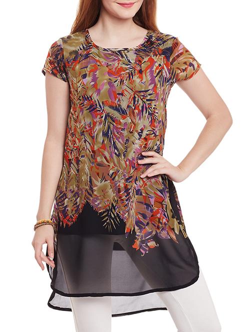 multicolored printed georgette regular tunic - 12383411 - Very Small Image - 1