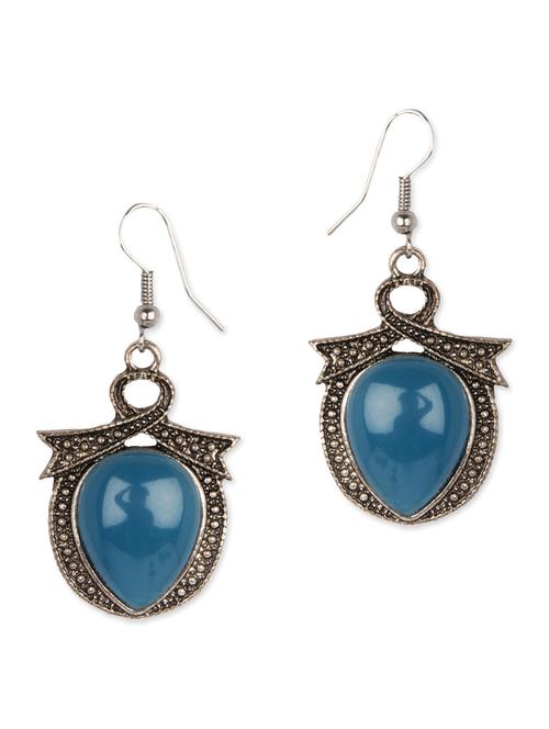 Antique silver embellished metal drop earrings - 12383476 - Very Small Image - 1